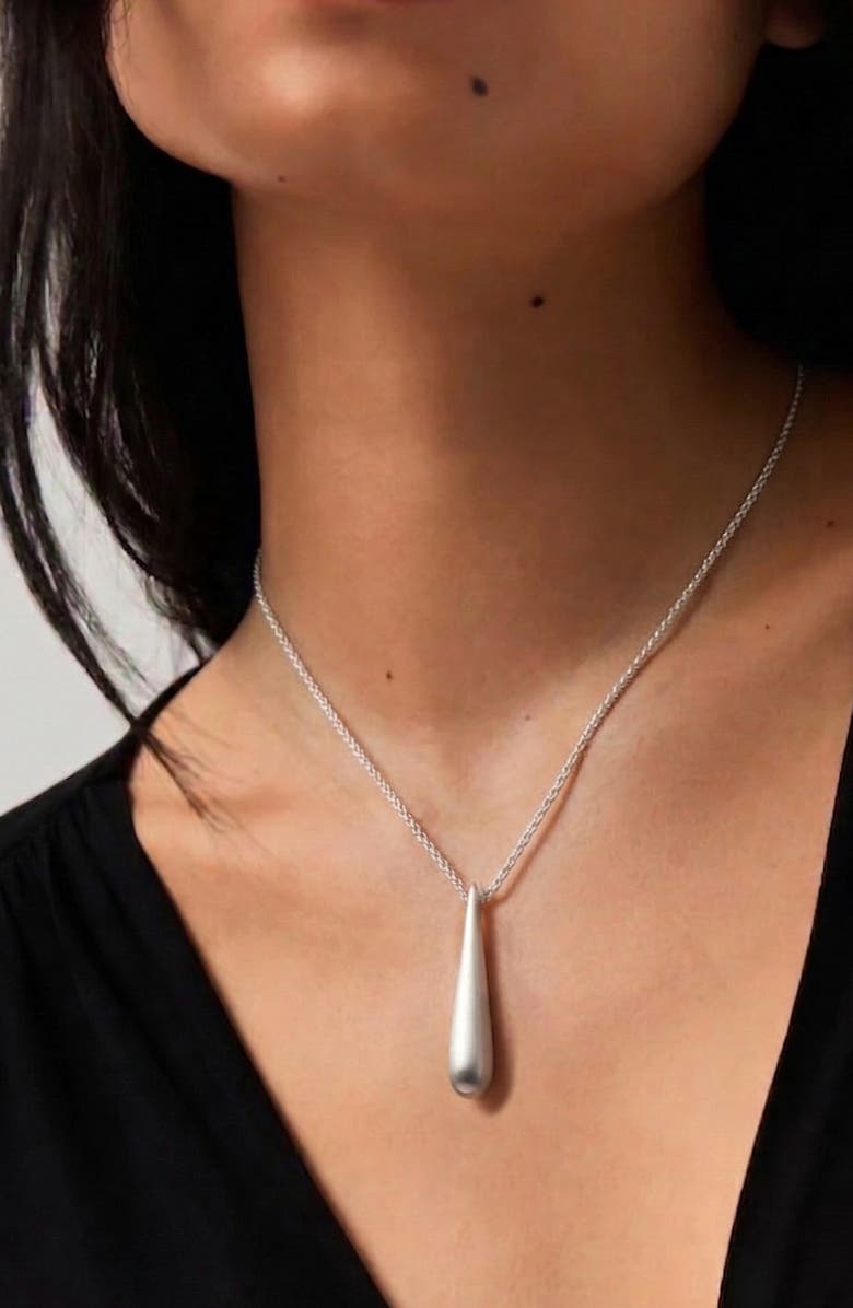 YOJ Eos Teardrop Necklace, Alternate, color, Silver