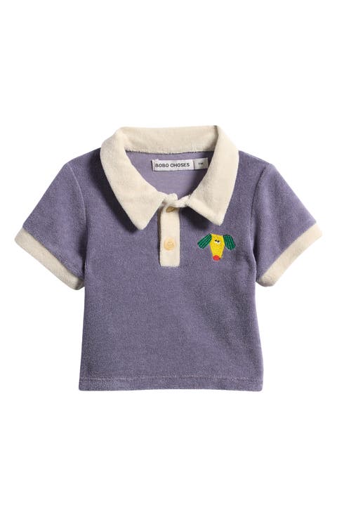 Happy Dog Terry Cloth Polo Top