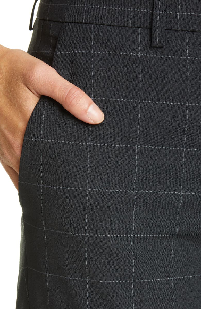 Theory Demitria 4 Windowpane Check Flare Leg Pants, Alternate, color,