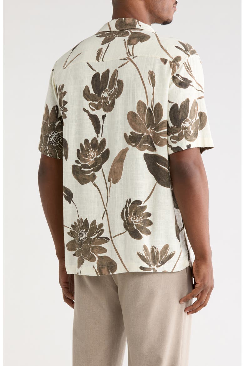 Watercolor Camp Shirt, Alternate, color, IVORY / SEPIA WATERCOLOR