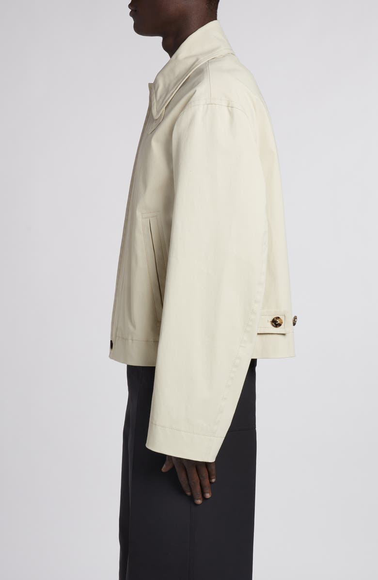 Bottega Veneta Regular Fit Stretch Cotton Jacket, Alternate, color, Ecru