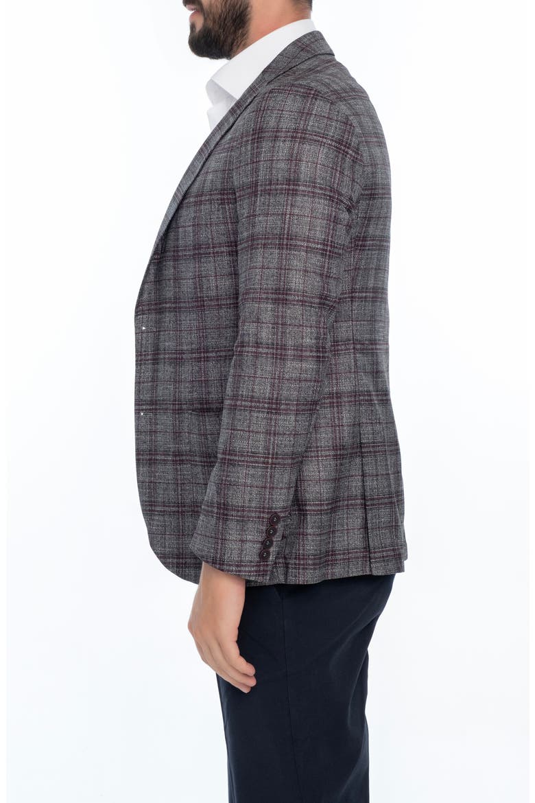 Plaid Sport Coat, Alternate, color, BURGUNDY