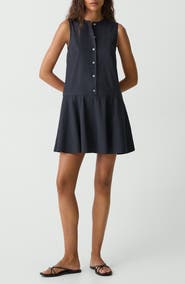 Theory Sleeveless Linen Blend Minidress