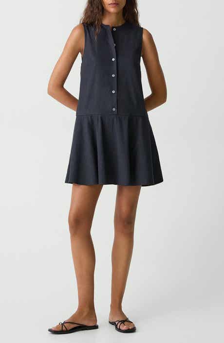 Theory Sleeveless Linen Blend Minidress