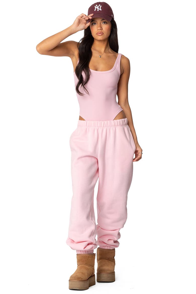 Lakely Rib Tank Bodysuit, Alternate, color, PINK