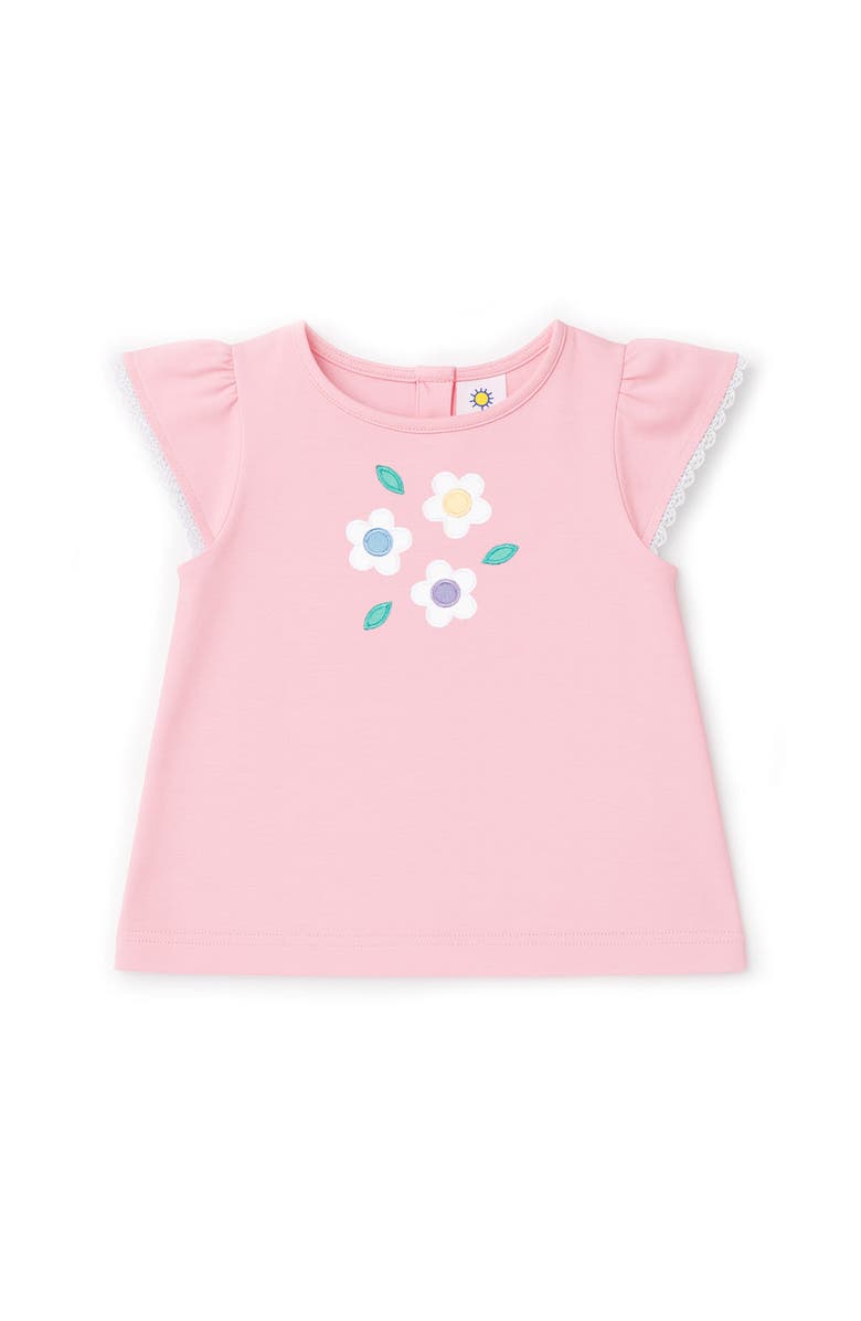 Florence Eiseman Knit Top With Flowers, Main, color, Pink