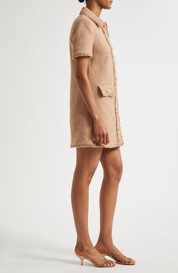 Pammy Cotton Tweed Mini Shirtdress