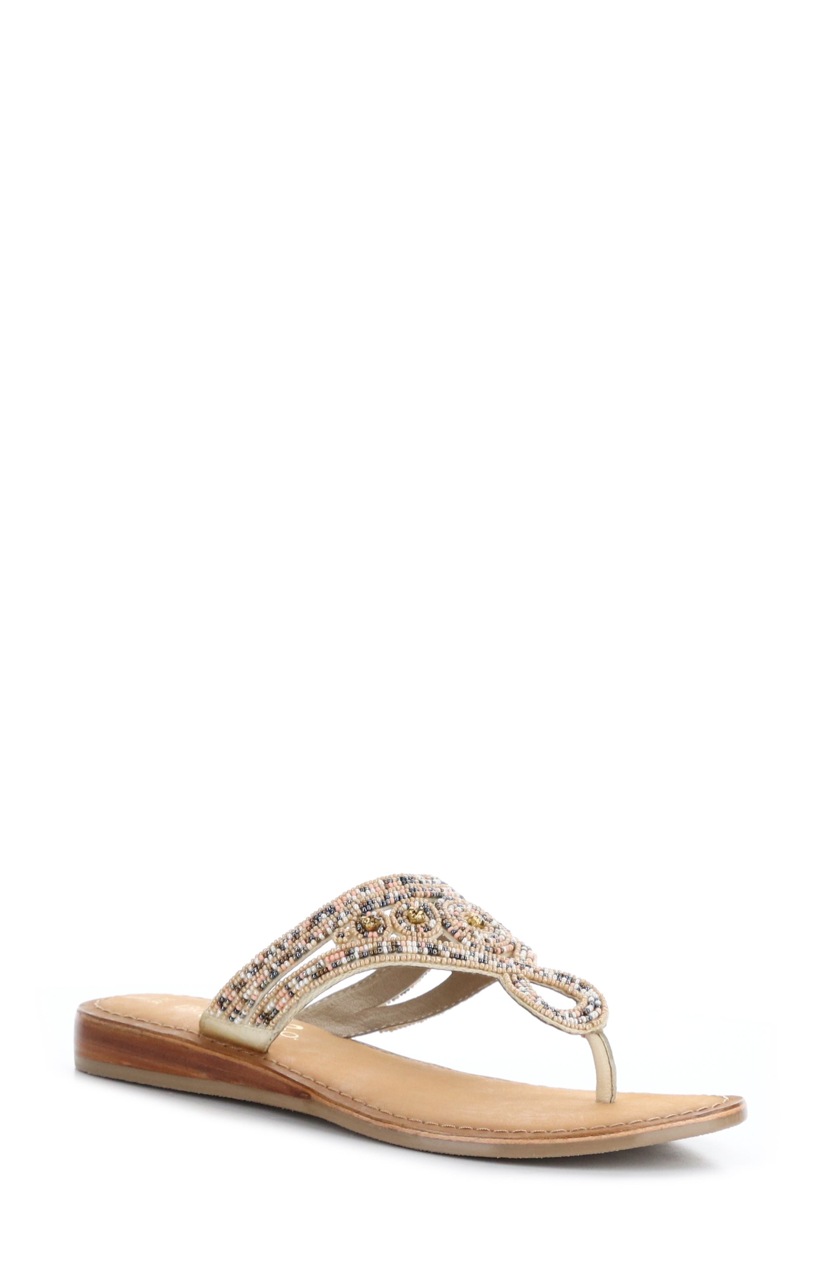 Jilly Beaded Flip-Flop, Main, color, NATURAL MULTI LEATHER