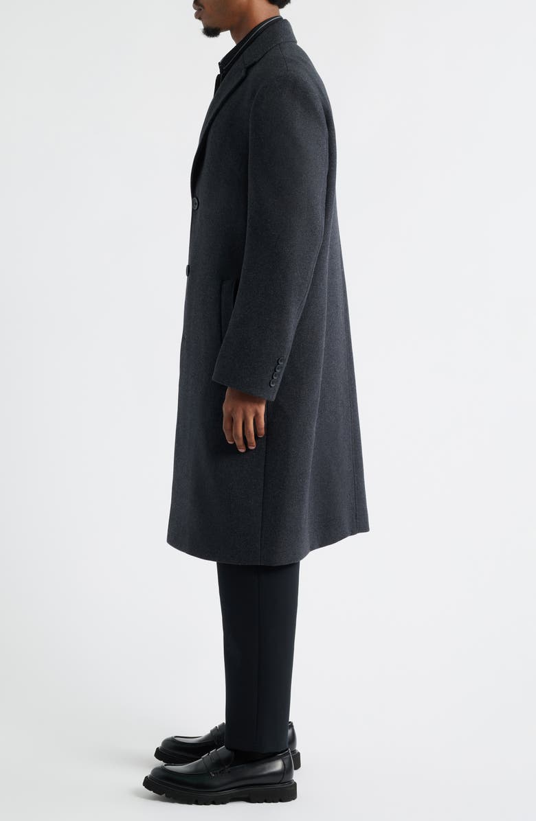 Open Edit Wool Blend Melton Overcoat, Alternate, color, Black Caviar
