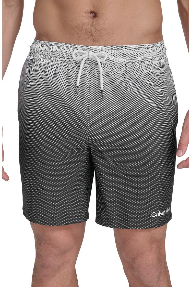Core Volley Gradient Dot Swim Trunks, Main, color, BLACK