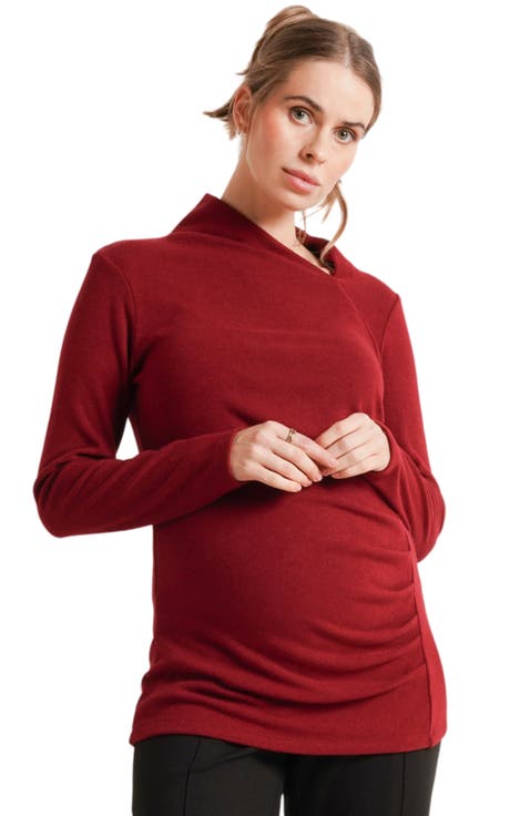 Claire Asymmetric Neck Maternity Sweater