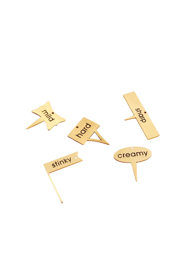 Luxe Cheese Markers - Set of 5, Main, color, Gold