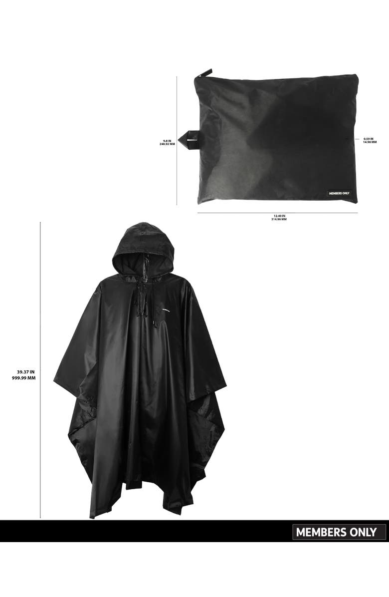 Members Only Waterproof Rain Travel Gear, Lightweight & Packable, Alternate, color, Black