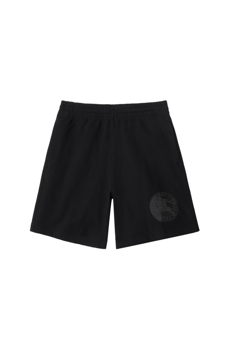 Burberry EKD Badge Cotton Shorts, Alternate, color, Black