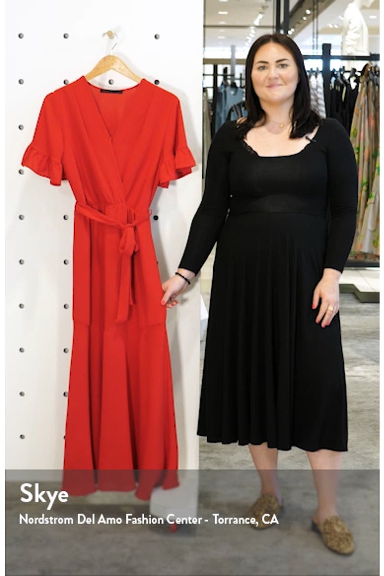 Ruffle Sleeve Faux Wrap Dress video