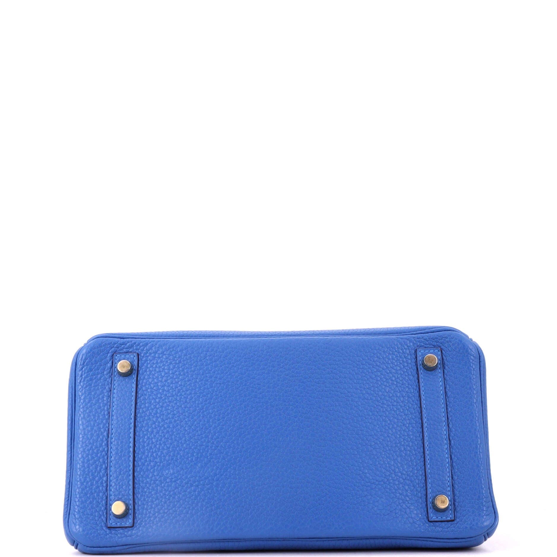 Birkin Handbag Blue Clemence with Gold Hardware 30, Alternate, color, Blue