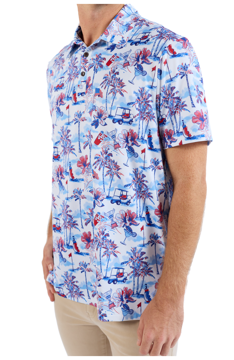 Kenny Flowers The Red, White & Bloom - Golf Shirt, Alternate, color, White