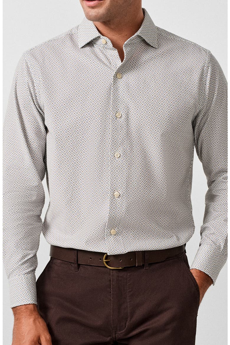 Geometric Corduroy Sport Shirt, Main, color, DUNE/ NAVY