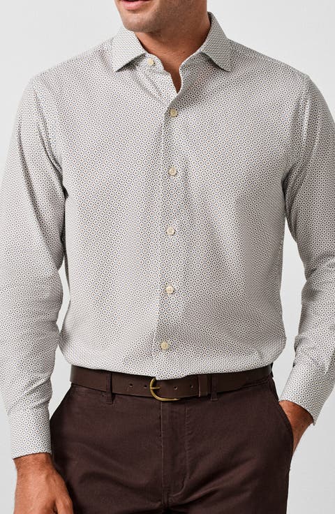 Geometric Corduroy Sport Shirt