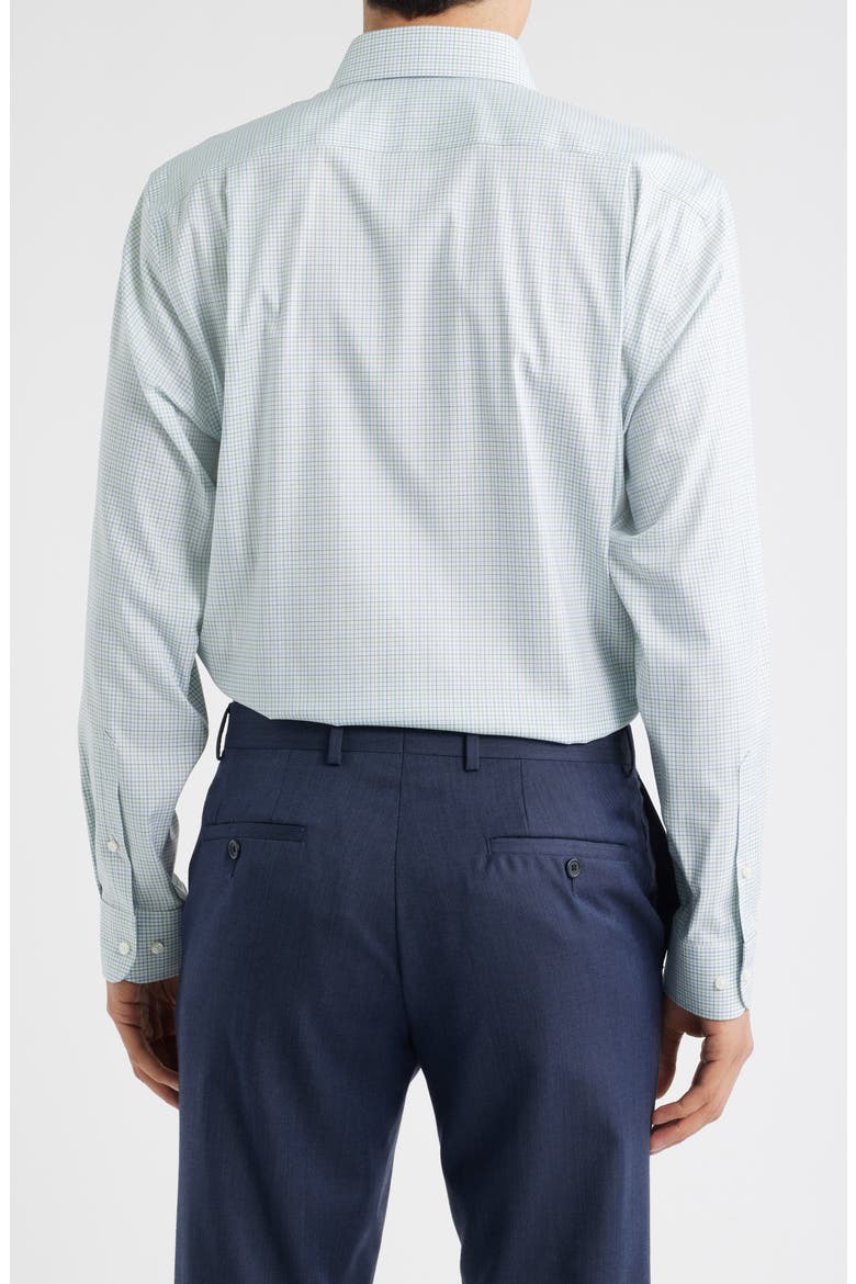 Traditional Fit Plaid Premium Performance Dress Shirt, Alternate, color, BLUE- GREEN NEWPORT PLAID