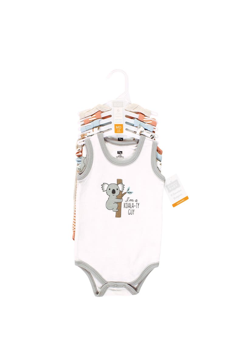Hudson Baby Cotton Tank-Style Bodysuits, Alternate, color, Zoo Animals