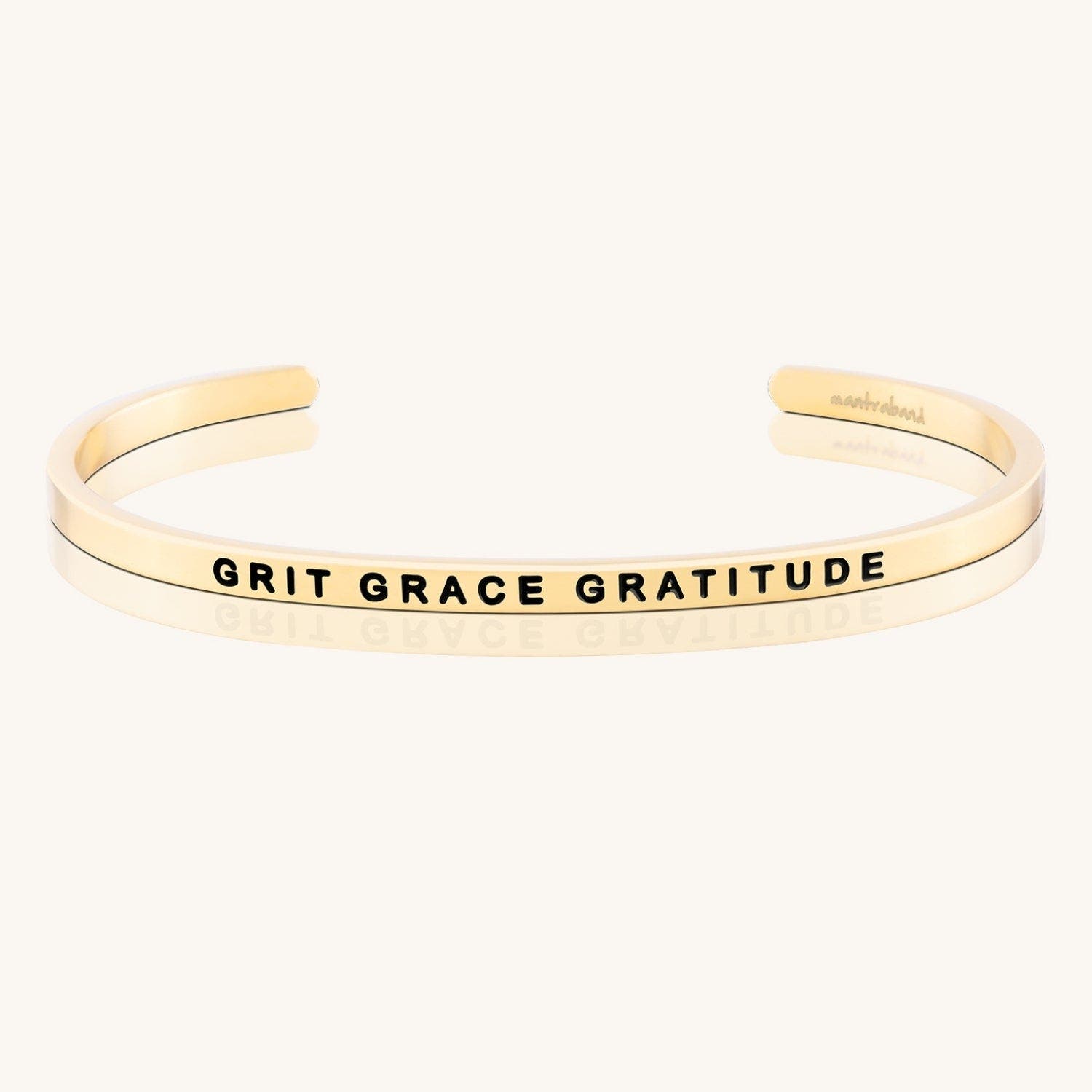 Mantra Grit Grace Gratitude Bracelet In Gold