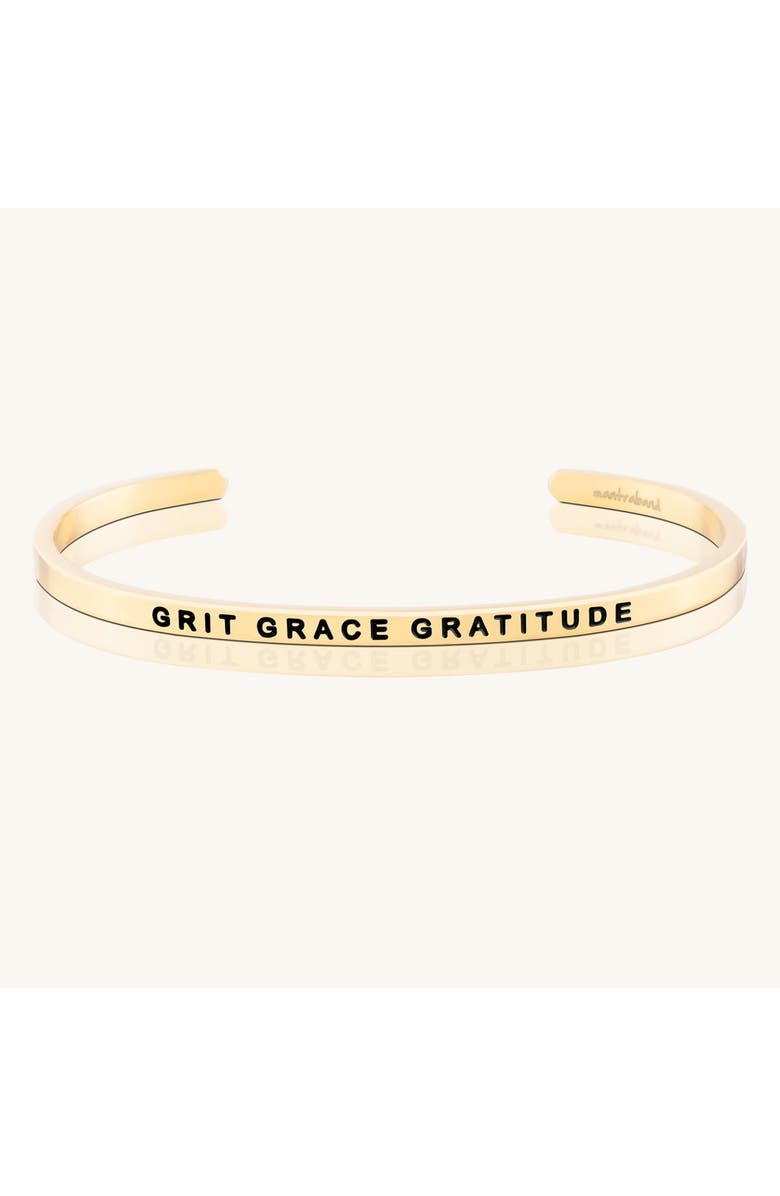 Mantra Grit Grace Gratitude bracelet, Main, color, Outside - Yellow Gold