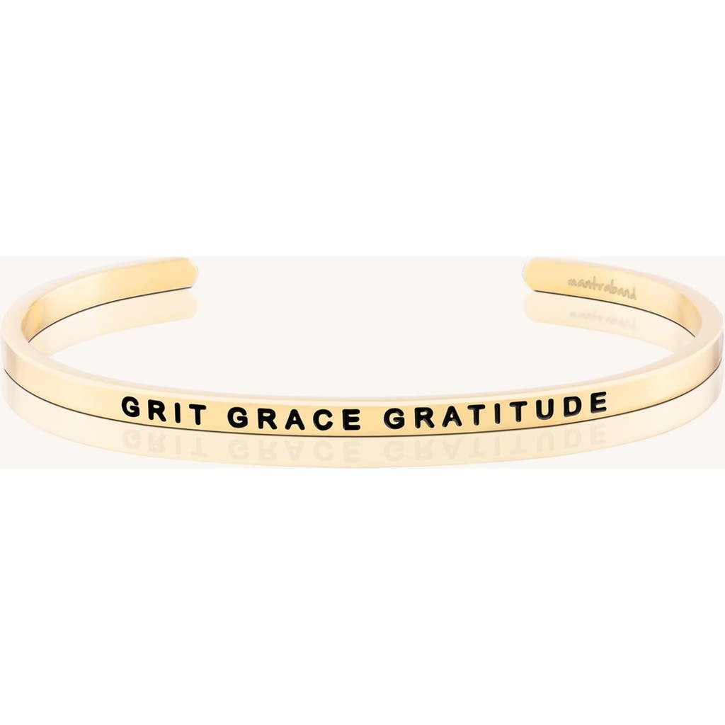 Mantra Grit Grace Gratitude Bracelet In Gold