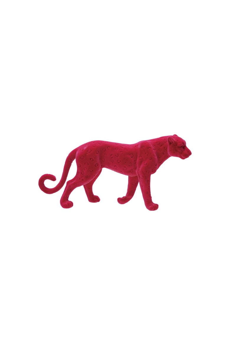 Flocked Resin Cheetah, Pink, Main, color, Pink