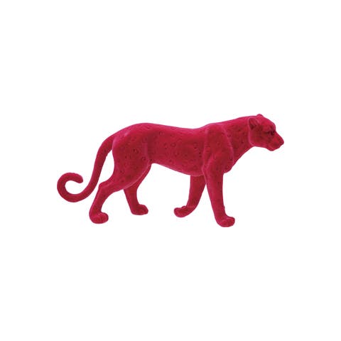 Flocked Resin Cheetah, Pink