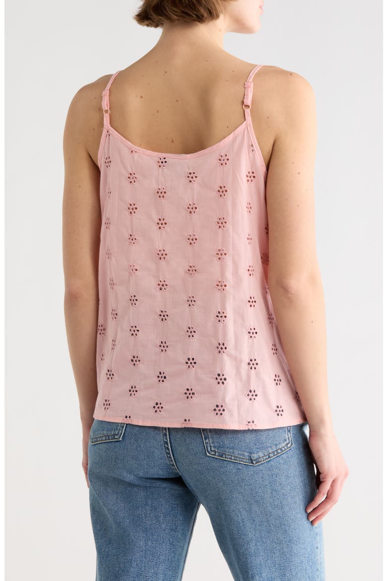 Double Ruffle Eyelet Cami, Alternate, color, PINK