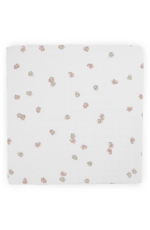 Little Unicorn Cotton Muslin Swaddle Blanket In White