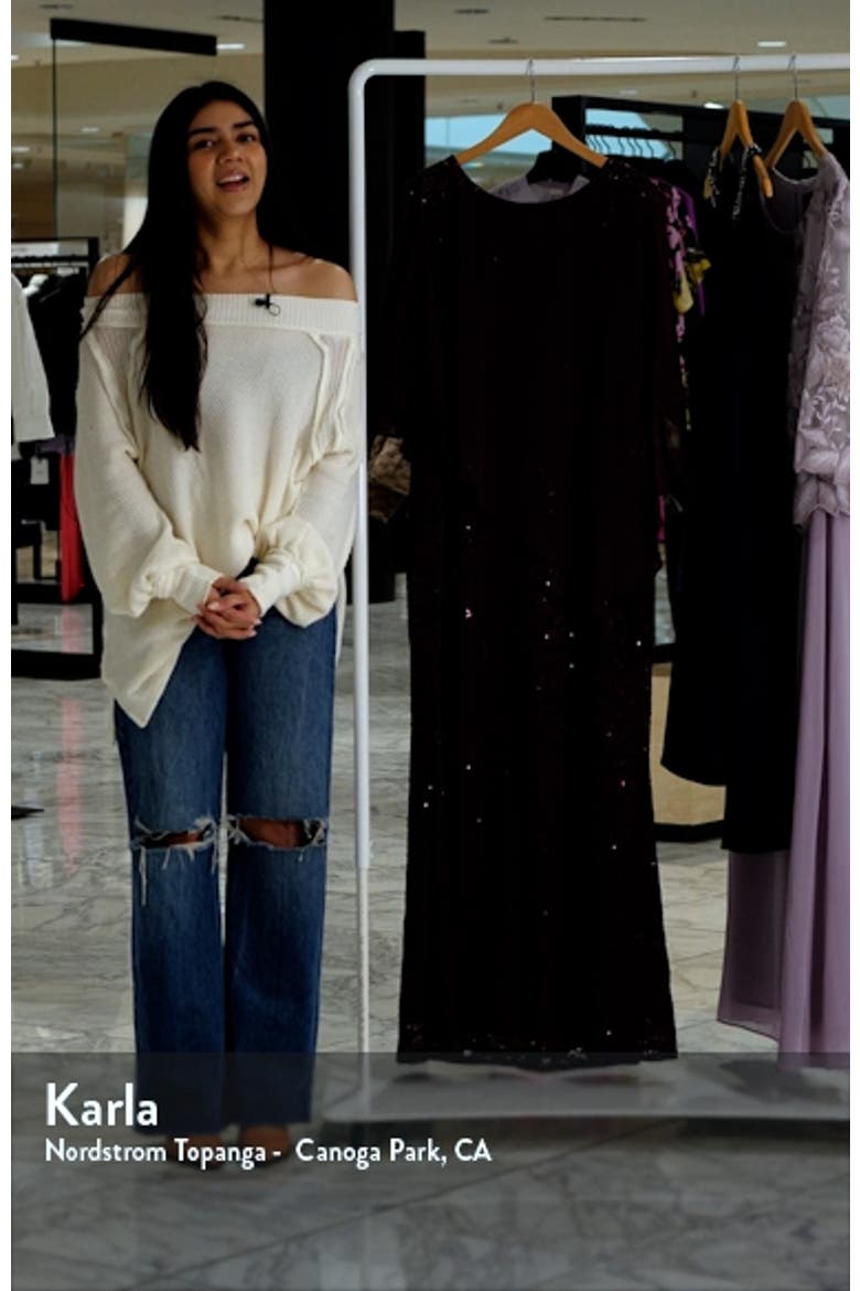Sequin Floral Lace Dress with Capelet video