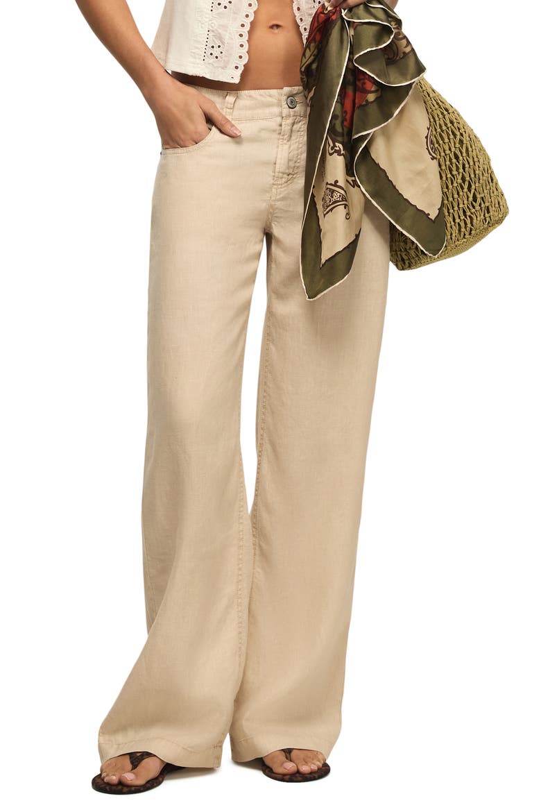 Baggy Wide Leg Linen Pants, Main, color, MOONSTRUCK