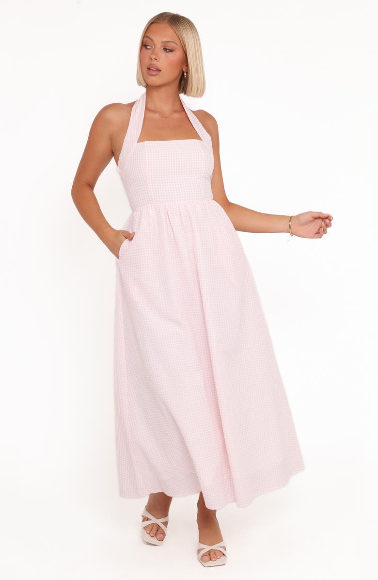 Petal & Pup Margerie Halter Dress, Alternate, color, Pink Gingham