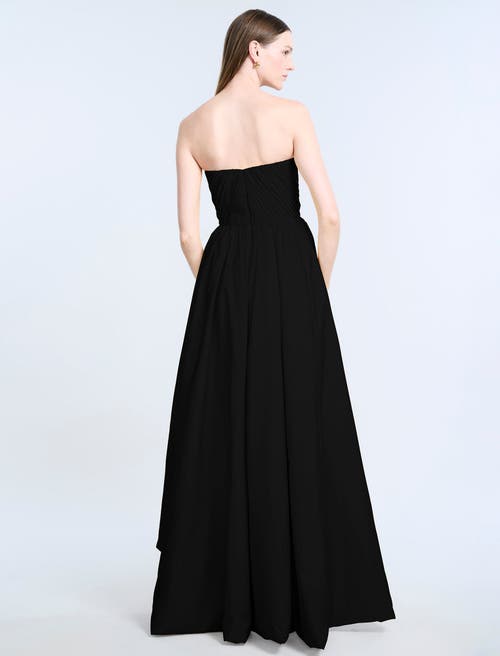 Bcbg High Slit Ball Gown In Black