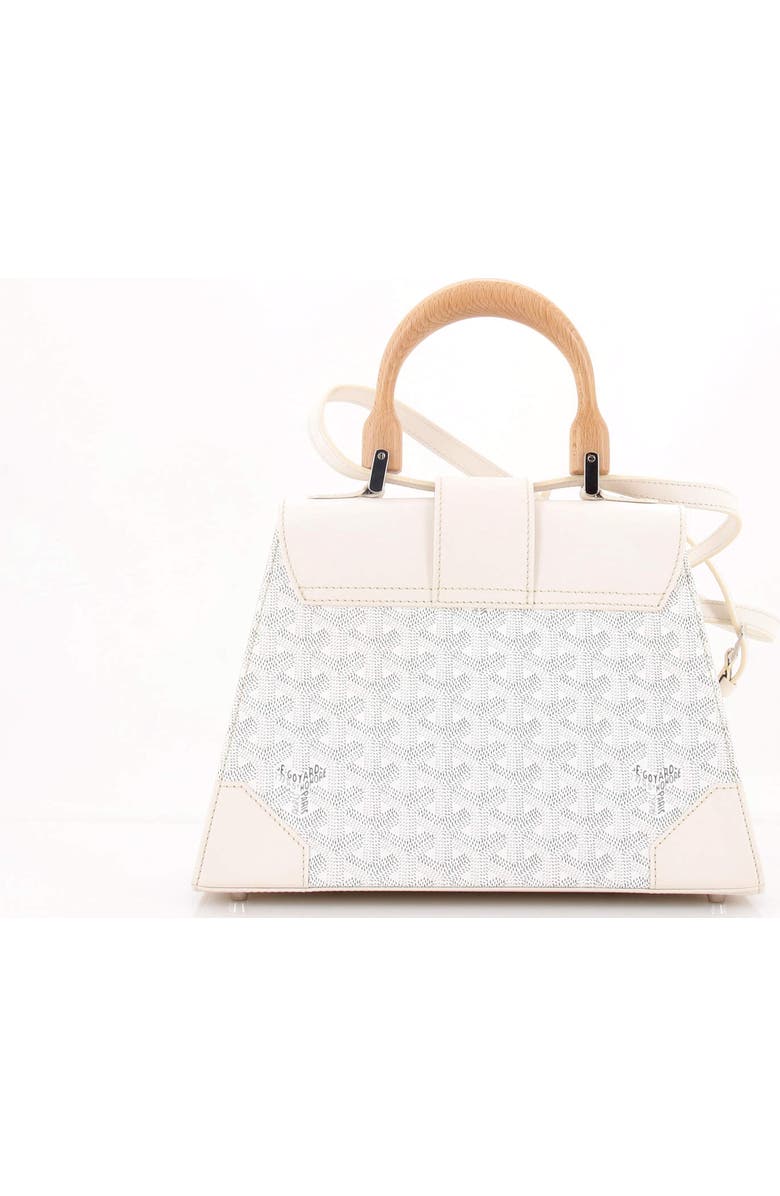 Pre-Owned Goyard Saigon Top Handle Bag Coated Canvas with Leather PM, Alternate, color, White