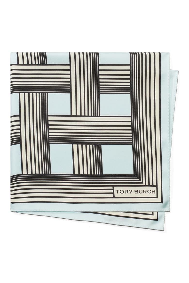 Gradual Stripe Square Silk Neckerchief, Main, color, GRADUAL STRIPE BLUE