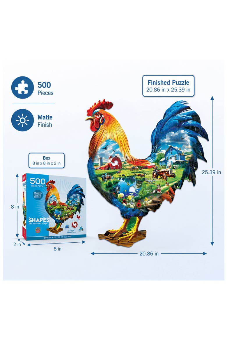 The Rooster's Song 500pc Shaped Puzzle, Alternate, color, Multicolor