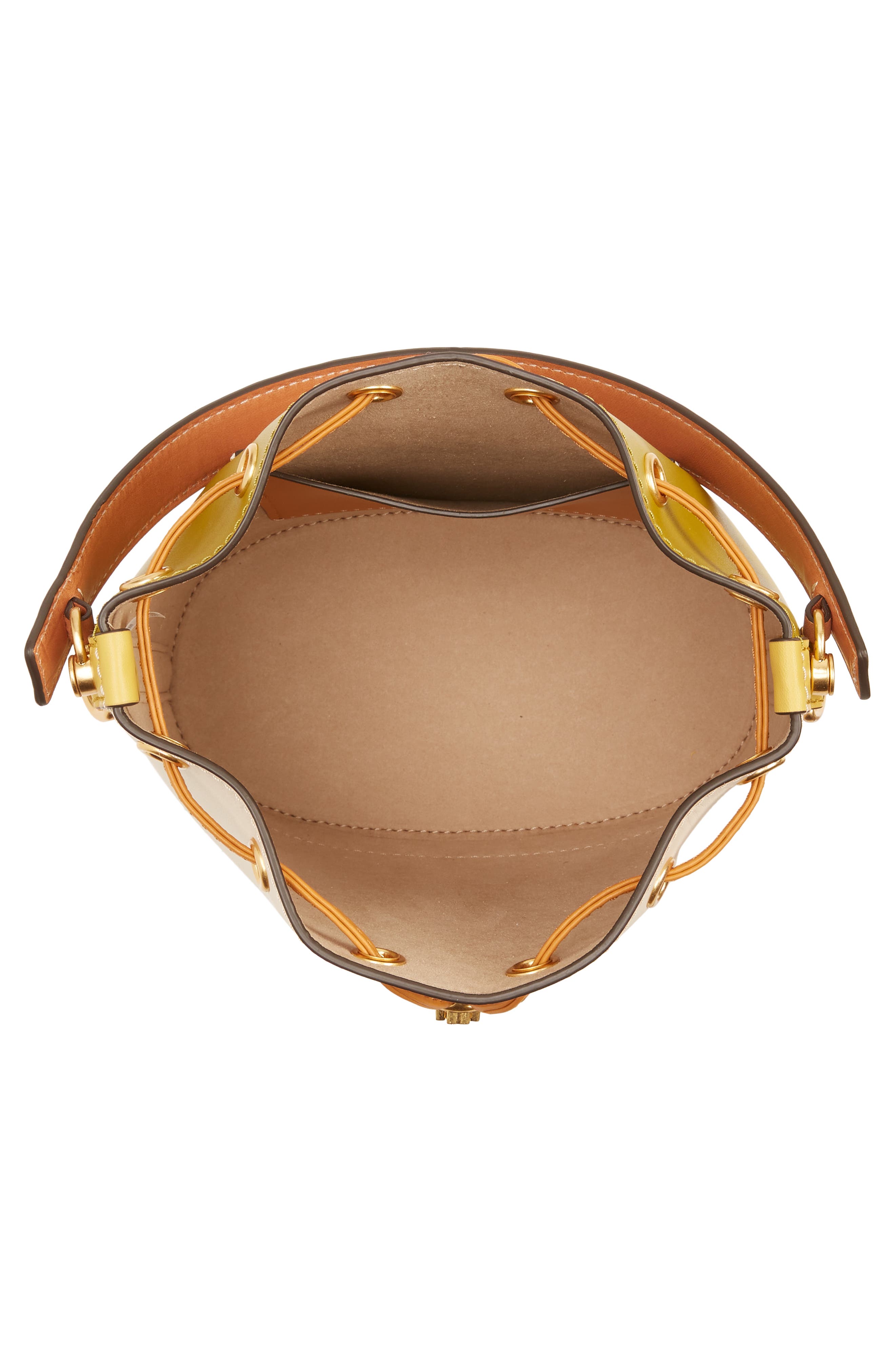Tory Burch Colorblock Leather Bucket Bag, Alternate, color, 