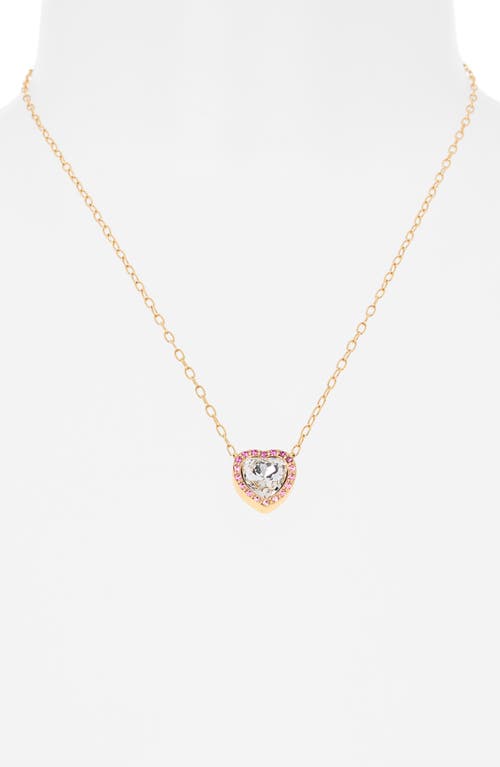 Kurt Geiger London Pavé Crystal Heart Pendant Necklace In Multi