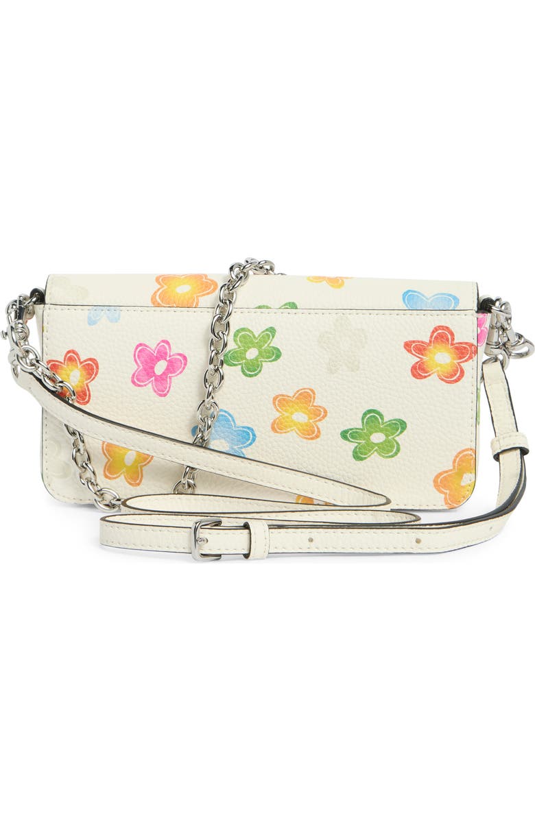 Marc Jacobs Floral Leather Crossbody Mini Bag, Alternate, color, White Multi