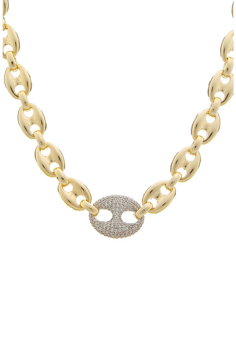 Cubic Zirconia Mariner Chain Necklace, Main, color, YELLOW