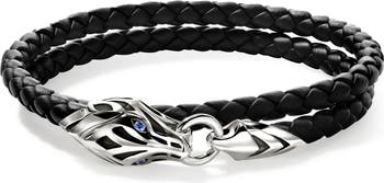 John Hardy Naga Wrap, Leather, Sterling Silver, Blue John Hardy Naga Wrap, Leather, Sterling Silver, Blue