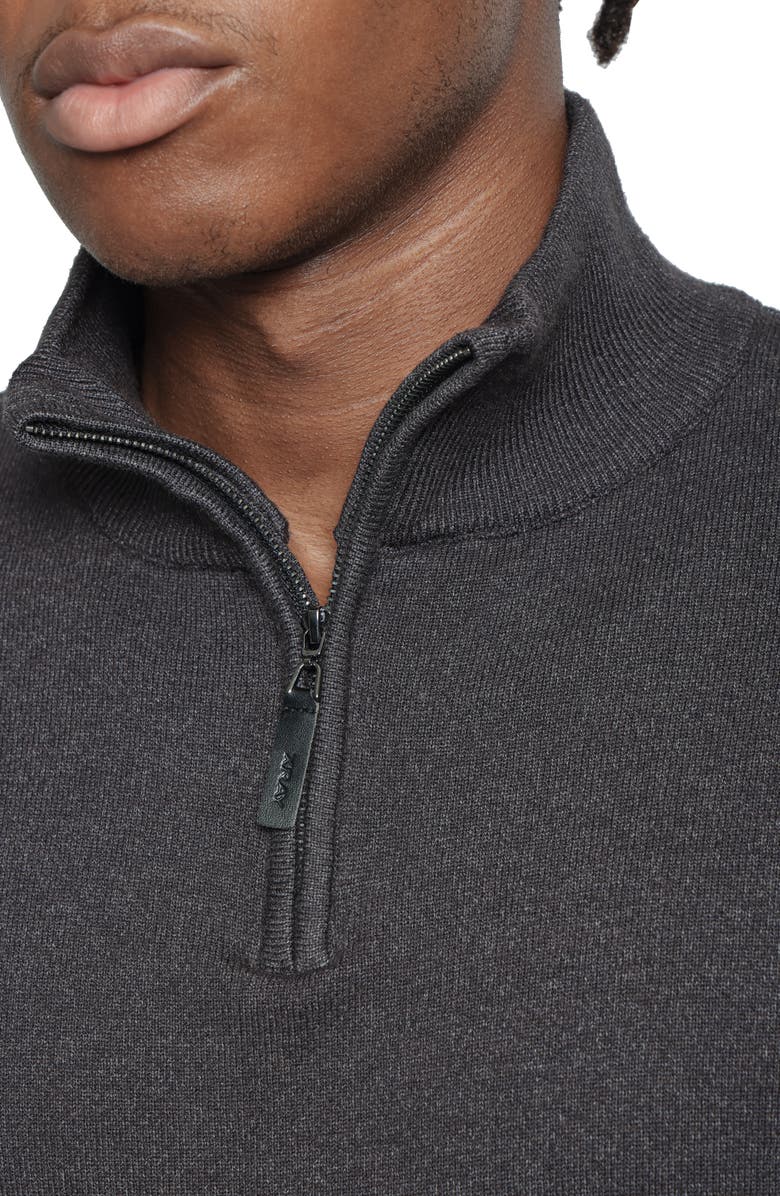 XRAY Quarter Zip Mock Neck Sweater, Alternate, color, Heather Charcoal