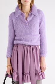 Chloé Brushed Alpaca Blend Polo Sweater