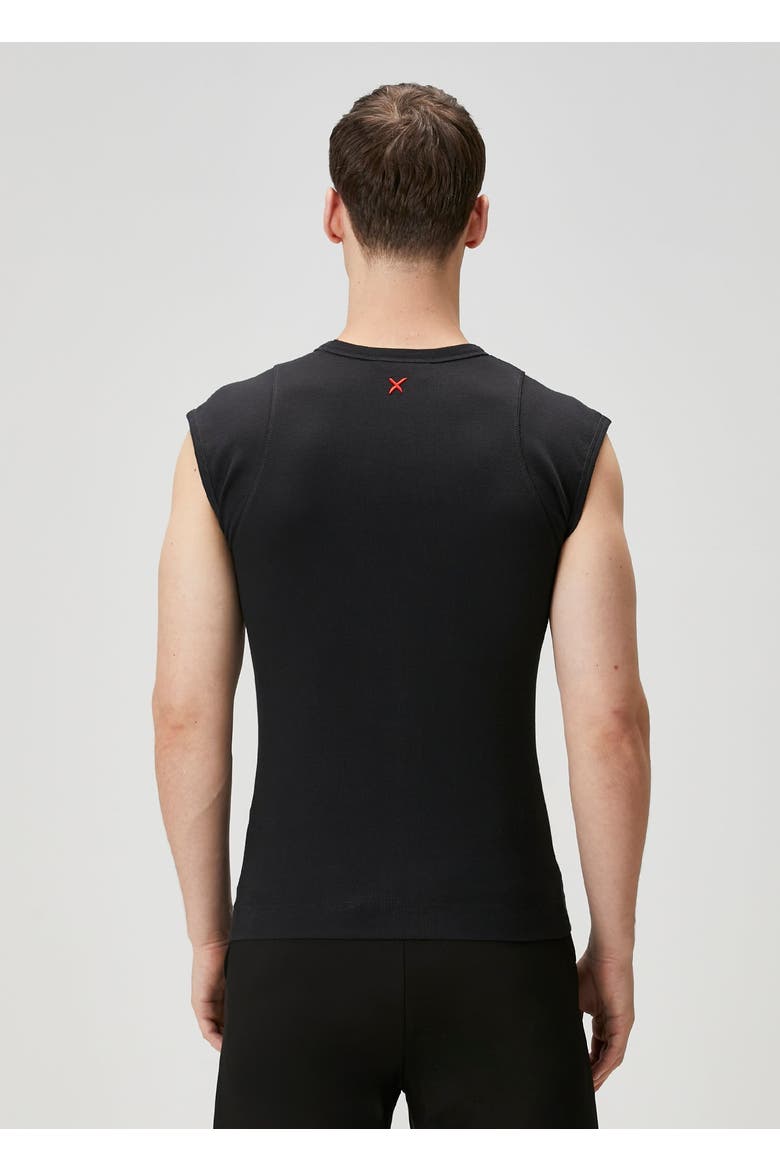 Rib Tank Top With Patch, Alternate, color, BLACK