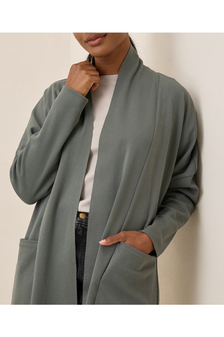Organic Cotton Airplane Wrap Cardigan, Alternate, color, Castor Grey