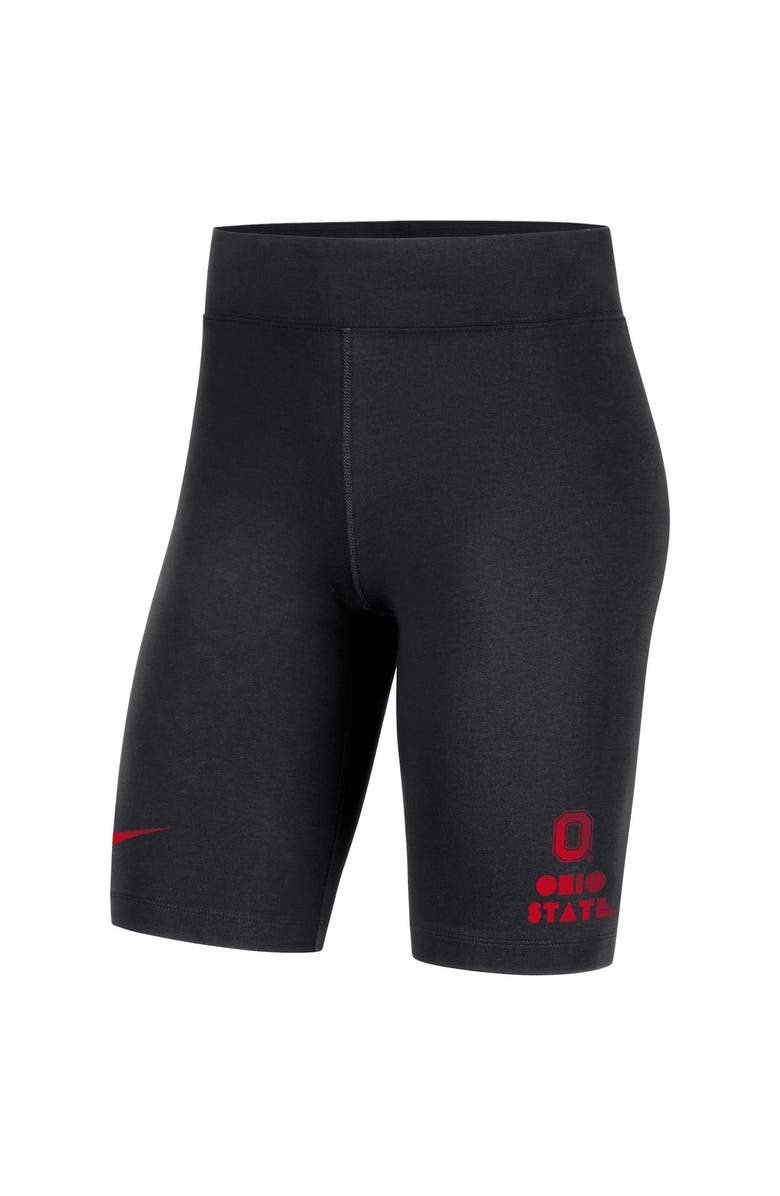 Nike Women's Nike Black Ohio State Buckeyes Essential Tri-Blend Bike Shorts, Alternate, color, Black