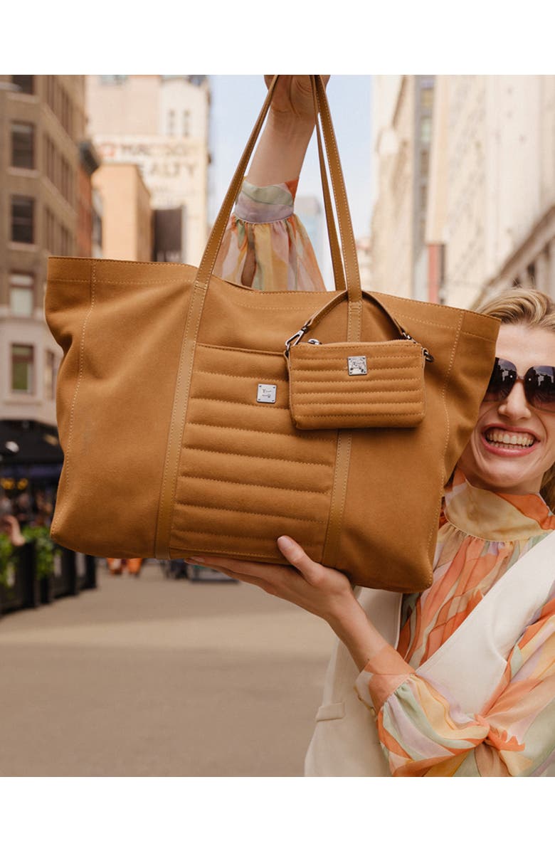 THINK ROYLN Boss Lady Tote, Alternate, color, Camel Suede